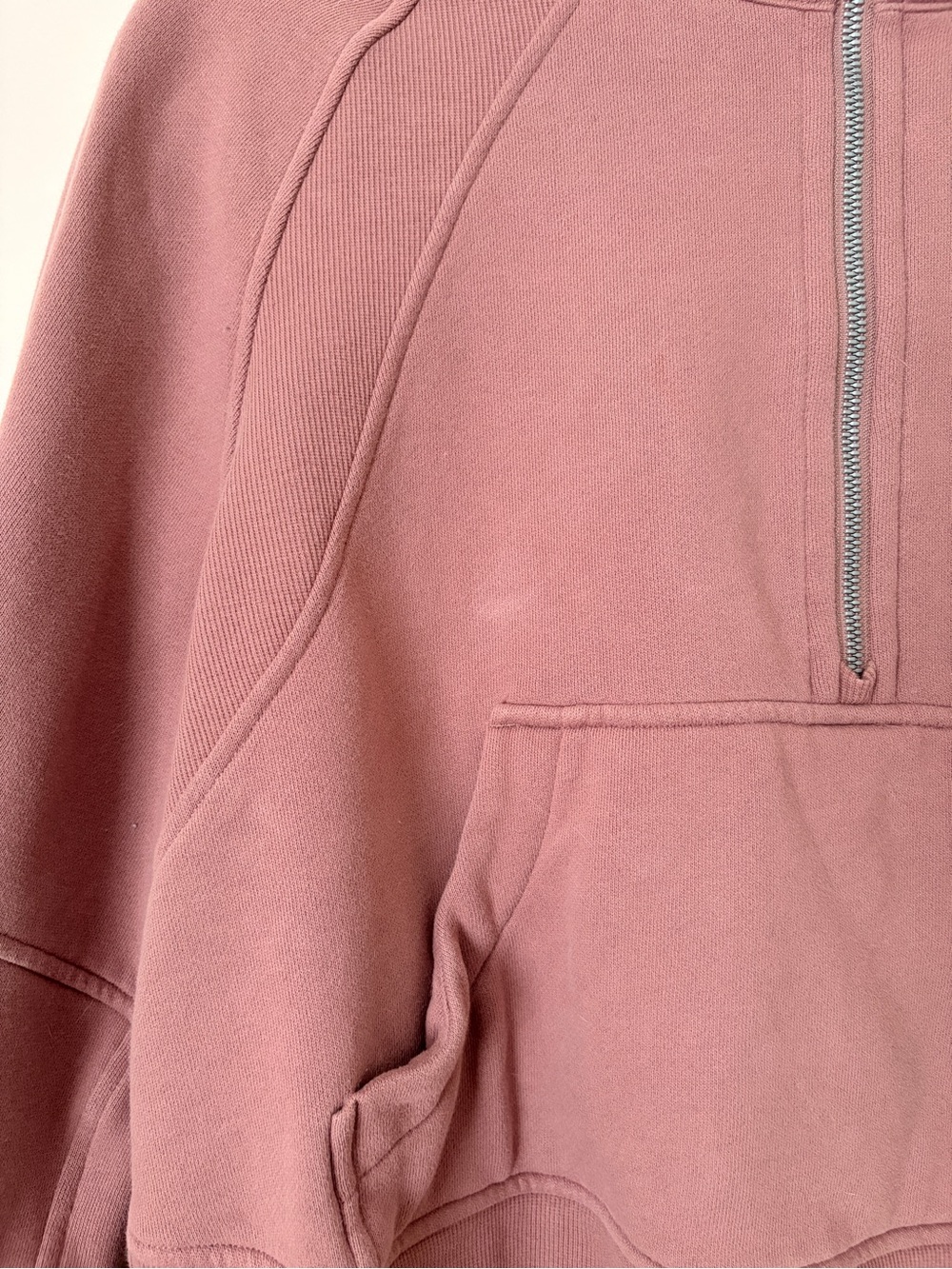 lululemon athletica Cropped Half-Zip Funnel Neck Sweatshirt - Mauve - Picture 3 of 4